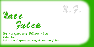 mate fulep business card
