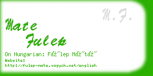 mate fulep business card